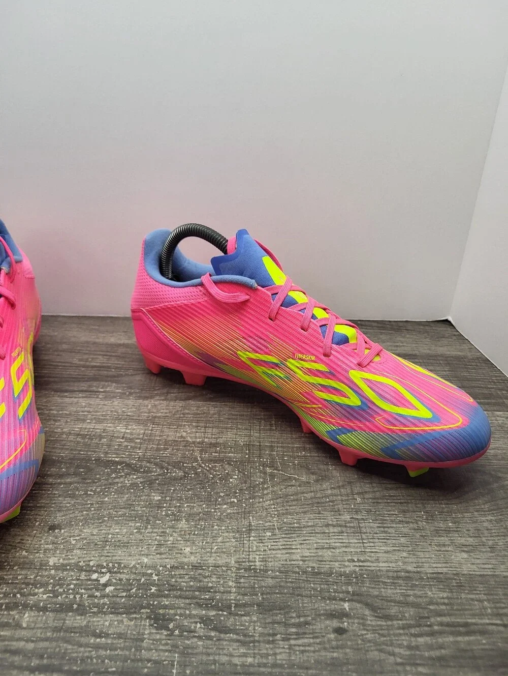 Adidas F50 League FG/MG Soccer Cleats Pink Yellow IE1291 Mens Size 9